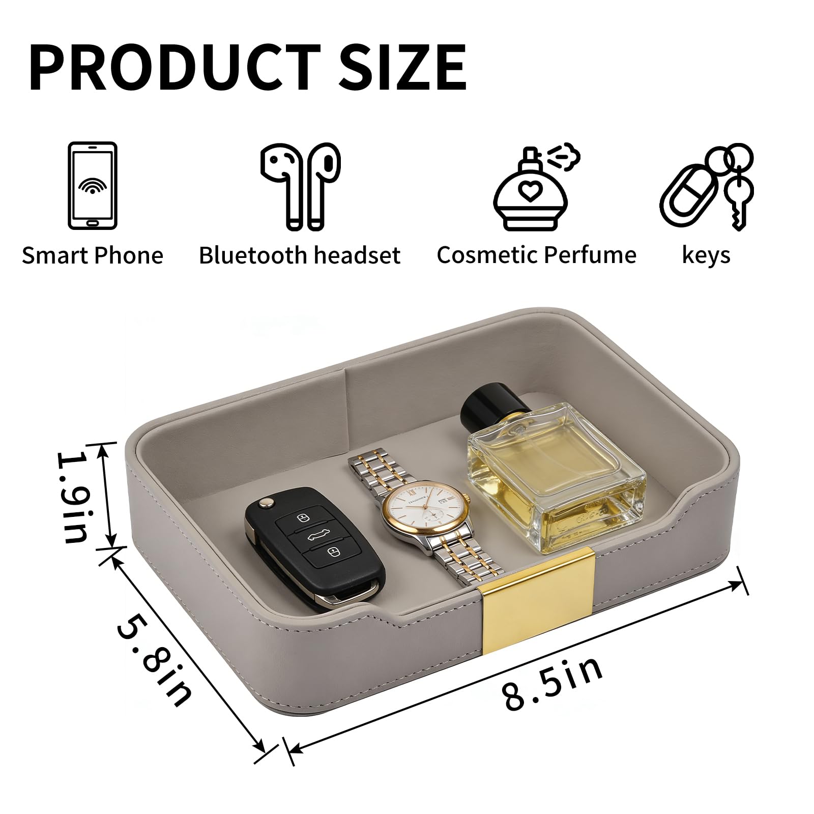 Amazon.com: RHCSZ Luxury Leather Valet Tray Desktop Storage